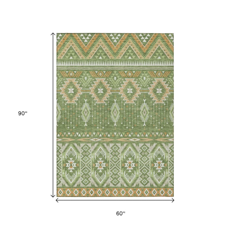HomeRoots Aztec Transitional Rectangle Outdoor Rug