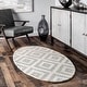 preview thumbnail 89 of 93, Nuloom Kellee Hand Tufted Geometric Wool Area Rug 3' x 5' Oval - Light Grey