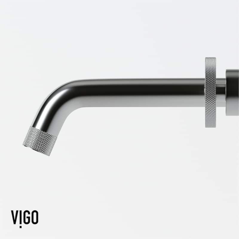 VIGO Lotus 16"L x 16"W MatteStone Vessel Sink and Cass Wall Mount Faucet Set