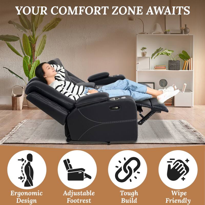 Power Reclining Sofa, Loveseat & Chair – Home Theater Seating with Wireless Charging, USB Port, Storage & Built-in Speakers
