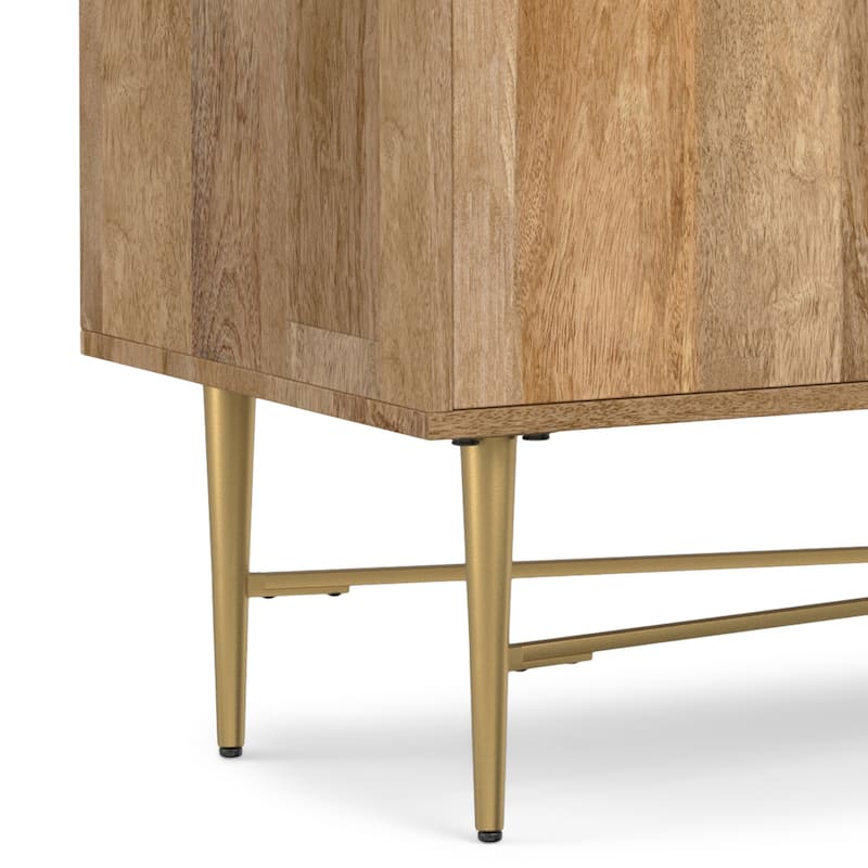 Simpli Home Fallon MANGO WOOD 60"Wide TV Media Stand in Natural For TVs up to 65" - 18'' 16.5'' x 24