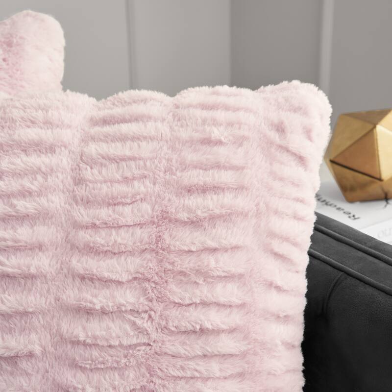 Juicy Couture Pleated Synthetic Fur Decorative Throw Pillows