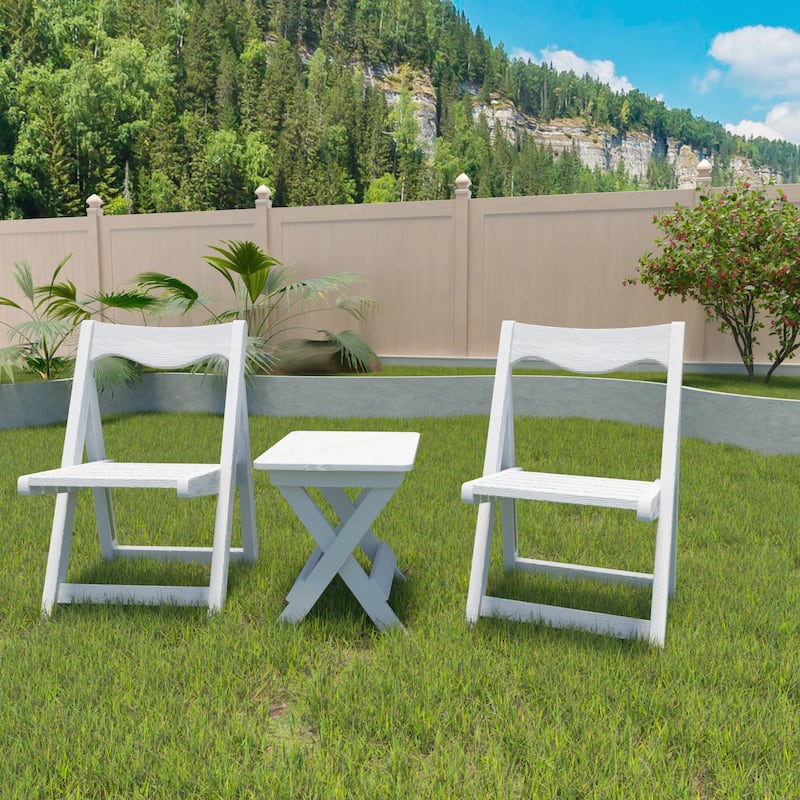 Outdoor Bistro Set Foldable Small Table and Chair Set