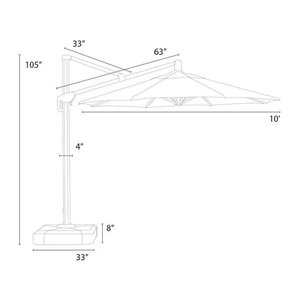 Modular Sunbrella Outdoor Patio 10 Feet Round Umbrella