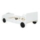 preview thumbnail 9 of 8, Full Size Car-Themed Platform Bed with Rolling Wheels and Side Rails for Safe and Stylish Sleep