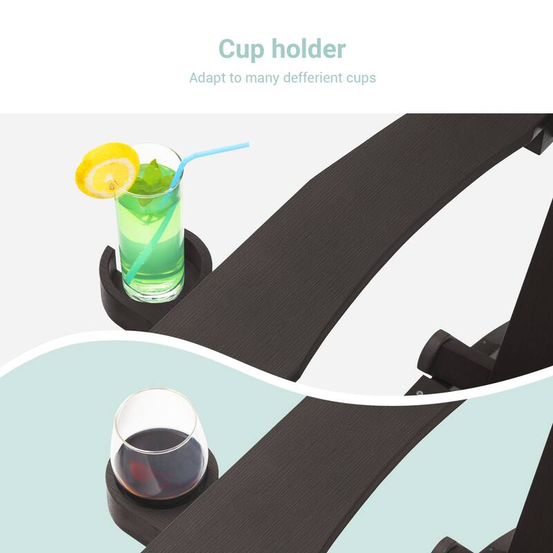 LIVOOSUN Outdoor Folding Adirondack Chair w/Cup Holder Set of 2 or 4