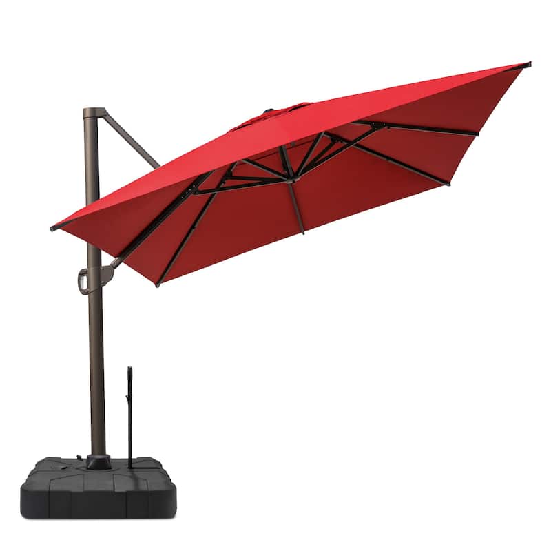 13 ft x 10 ft Luxury Outdoor Aluminum Patio Cantilever Offset Umbrella with Base Included
