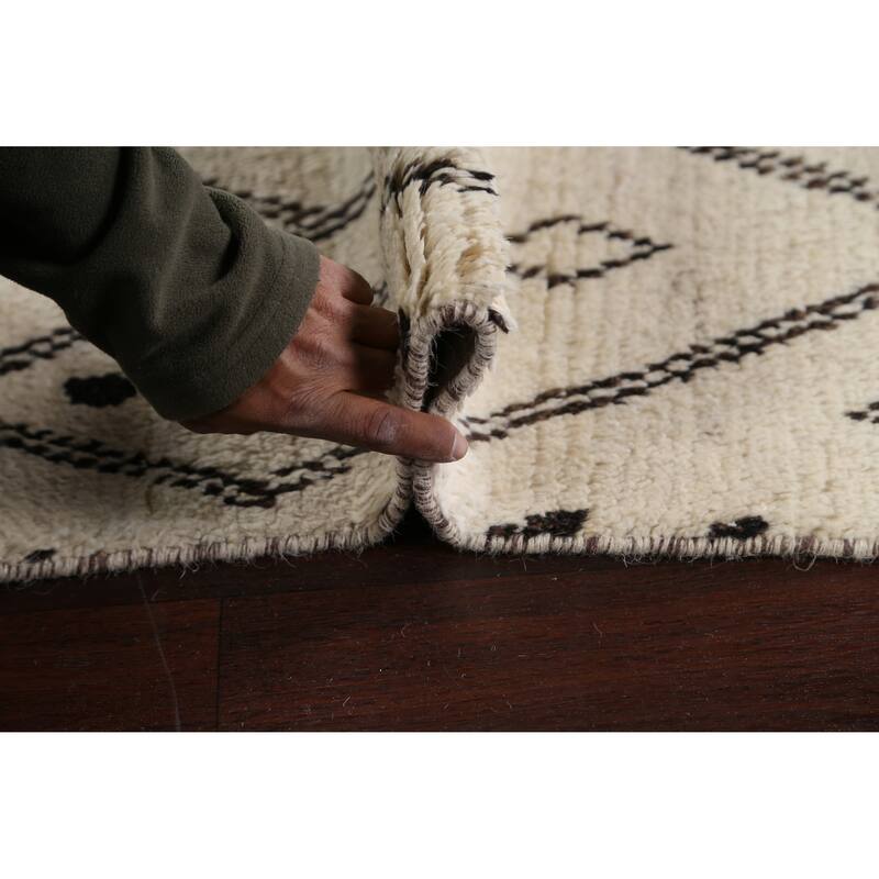 Tribal Vegetable Dye Moroccan Berber Oriental Wool Area Rug Handmade - 5'7" x 9'0"