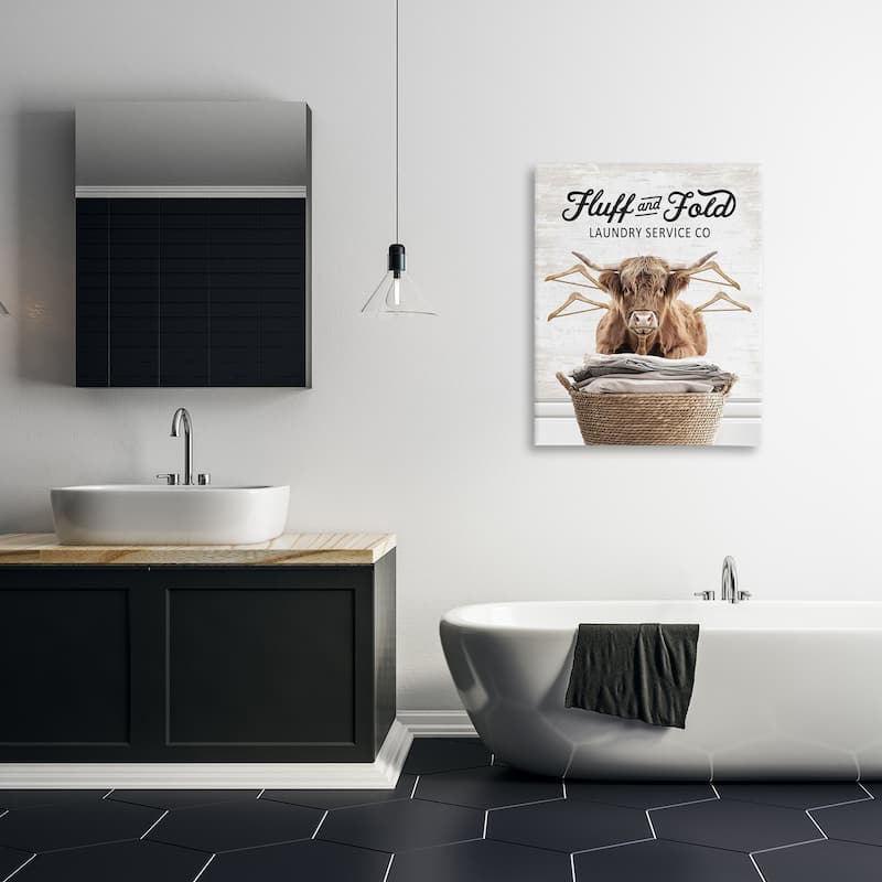 Stupell Vintage Fluff & Fold Cattle Canvas Wall Art Design By Lettered and Lined