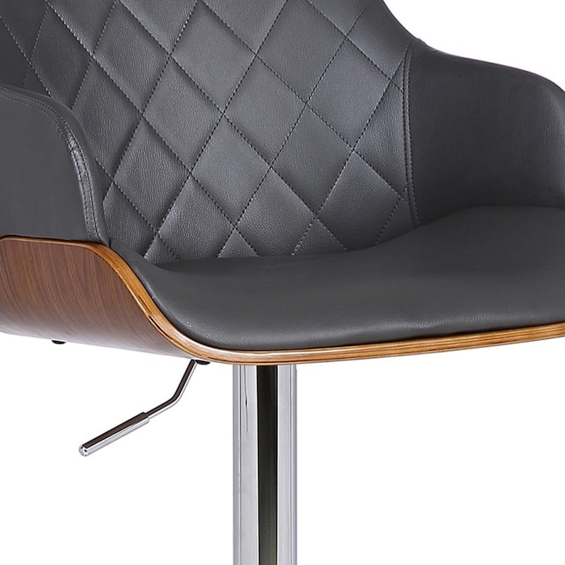 Faux Leather Adjustable Swivel Bar Stool with Chrome or Iron Frame - 20.5" x 21" x 44" (D x W x H)
