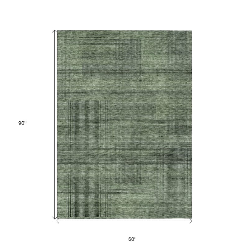 HomeRoots Striped Transitional Rectangle Outdoor Rug