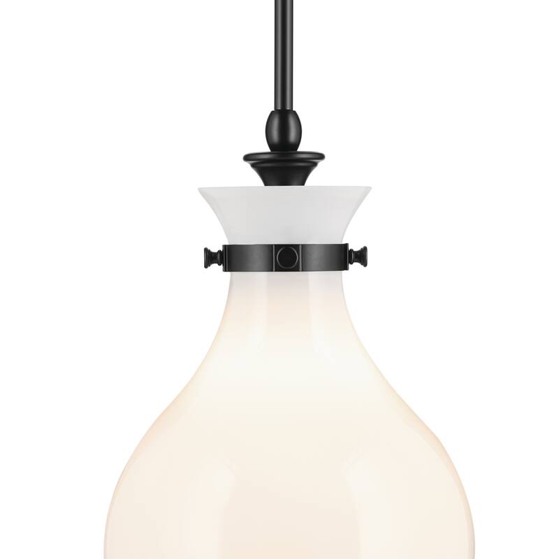 Kichler Lighting Laria 9.75 Inch 1 Light Pendant with Opal Glass in Black