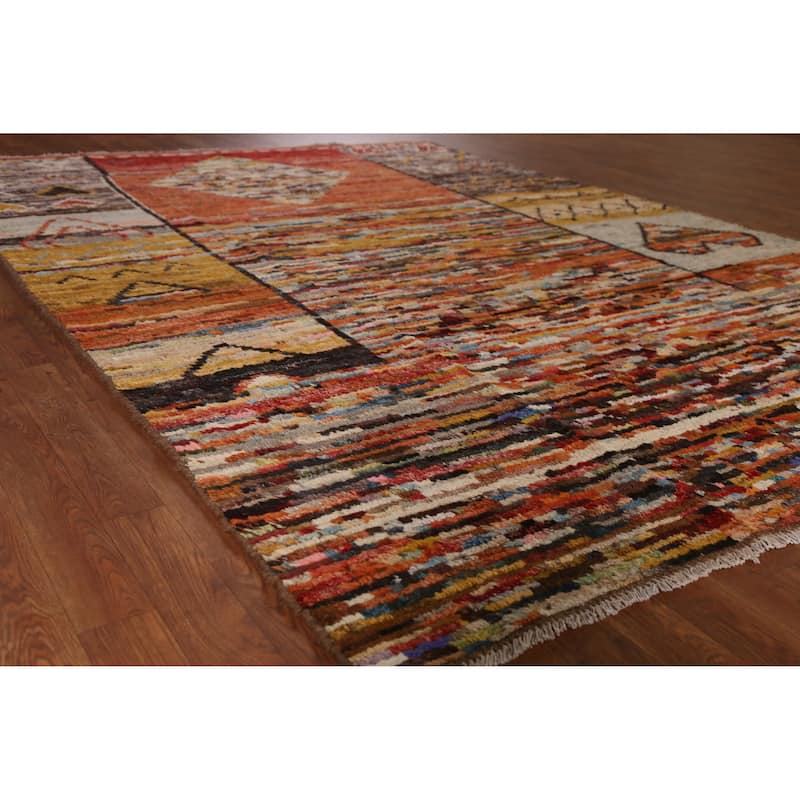 Geometric Moroccan Oriental Area Rug Handmade Bedroom Wool Carpet - 6'9" x 9'7" - 6'9" x 9'7" - Multi-Color