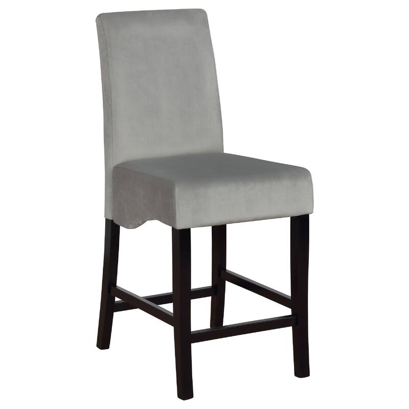 Tela 7pc Counter Height Dining Set, Black Wood Table, 6 Gray Chairs