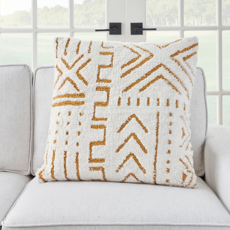 Mina Victory Life Styles Textured Geometric Boho Throw Pillow , ( 20" X 20" )