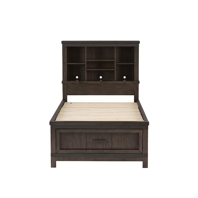 Liberty Furniture Thornwood Hills Youth Bookcase Bedroom Set with Bed, Dresser, Mirror - Full or Twin