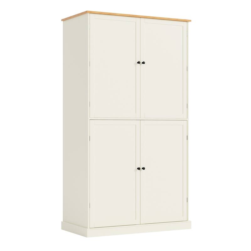 Large Cupboard Storage Cabinet with 2 Drawers - Cream