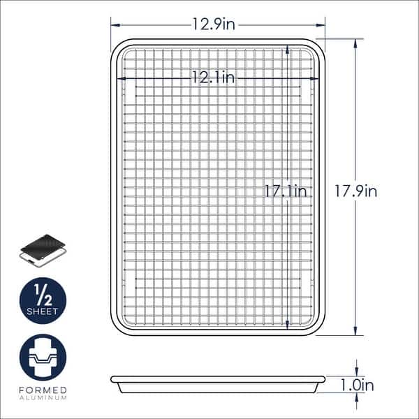 Nordic Ware 2 Piece Half Sheet with Oven-Safe Grid - Silver