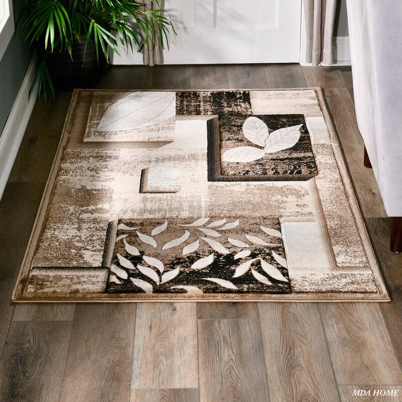 Glamour Collection Area Rug - 3'9'' X 5'9'' - Grey/Red