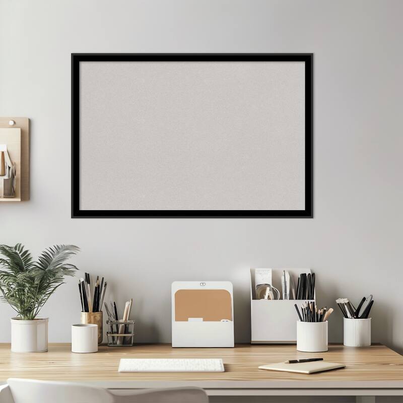 Incline Black Wood Framed Cork Board - Bulletin Board, Organization Board, Pin Board