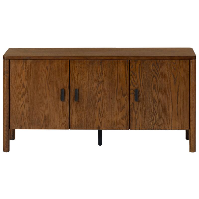 SAFAVIEH Couture Jaylessa Wood 3 Door Sideboard - 58"W x 18"D x 30"H - Medium Oak