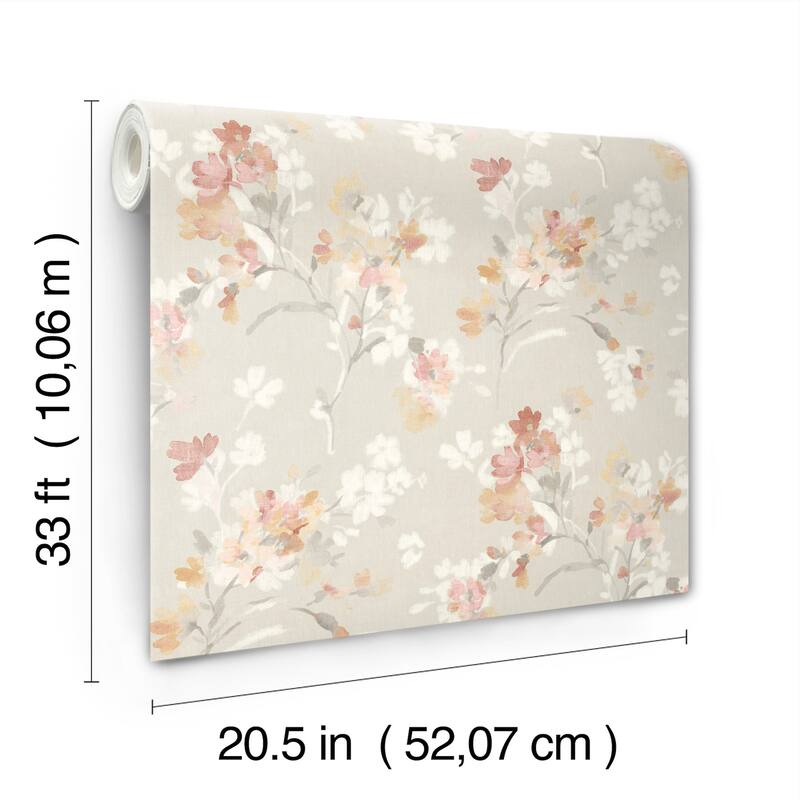 Chesapeake Azalea Ruby Floral Branches Wallpaper