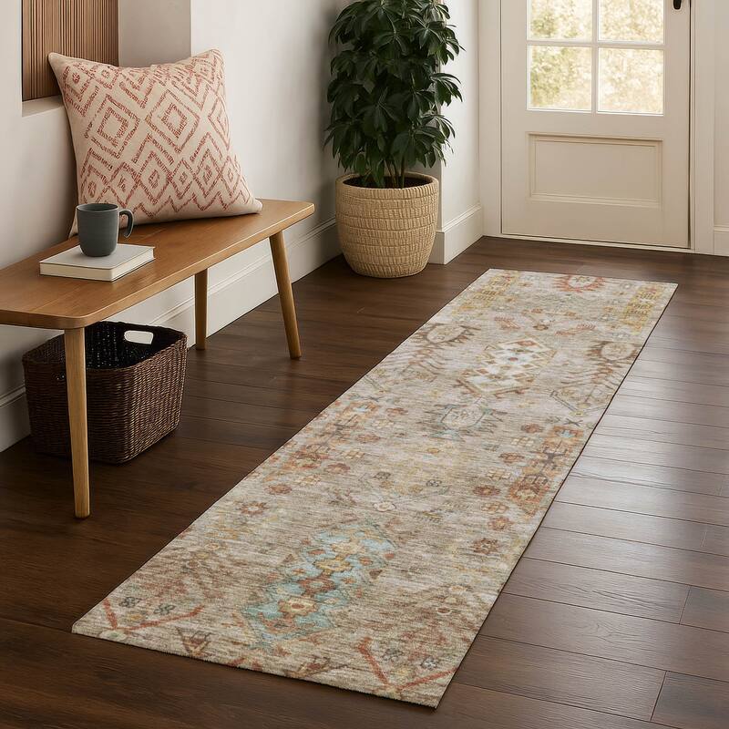 Premium Washable Super Soft Traditional Karachi Mayfield Rug - Beige - 2'3" x 7'6"