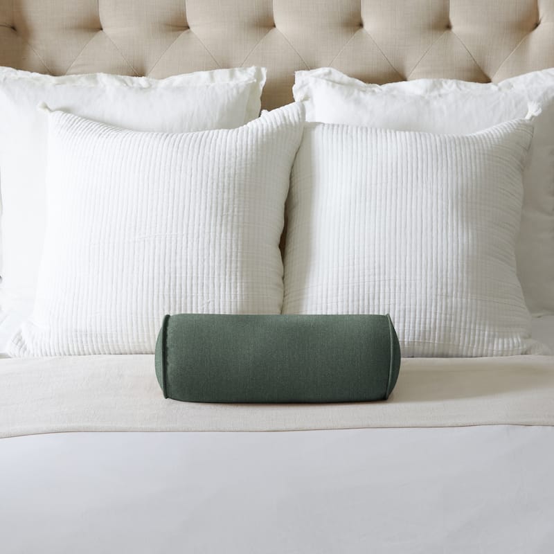 Sorra Home Sunbrella Indoor/Outdoor Bolster Throw Pillow with Cording - 16 in x 6 in x 6 in - Cast Ivy