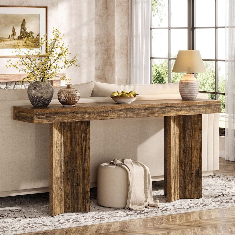 63 Inches Console Table, Entryway Table, Wooden Rectangular Sofa Table