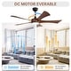 preview thumbnail 66 of 67, 52" Noiseless Ceiling Fan with Integrated LED Light Blades Reversible and Remote Control, Smart Optional