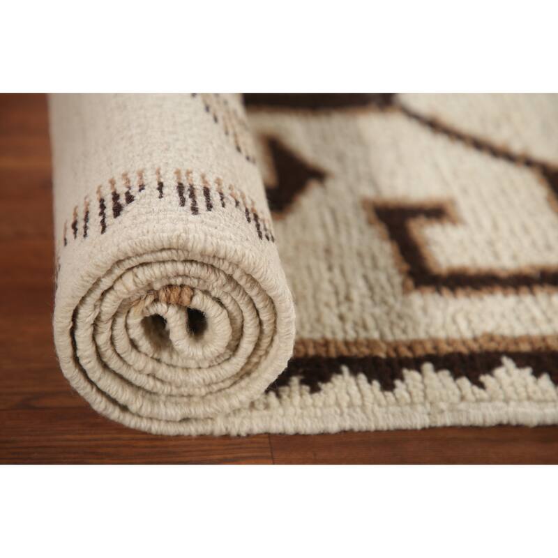 Natural Dye Ivory Anatolian Turkish Runner Rug Handmade Wool Carpet - 2'7"x 11'9"