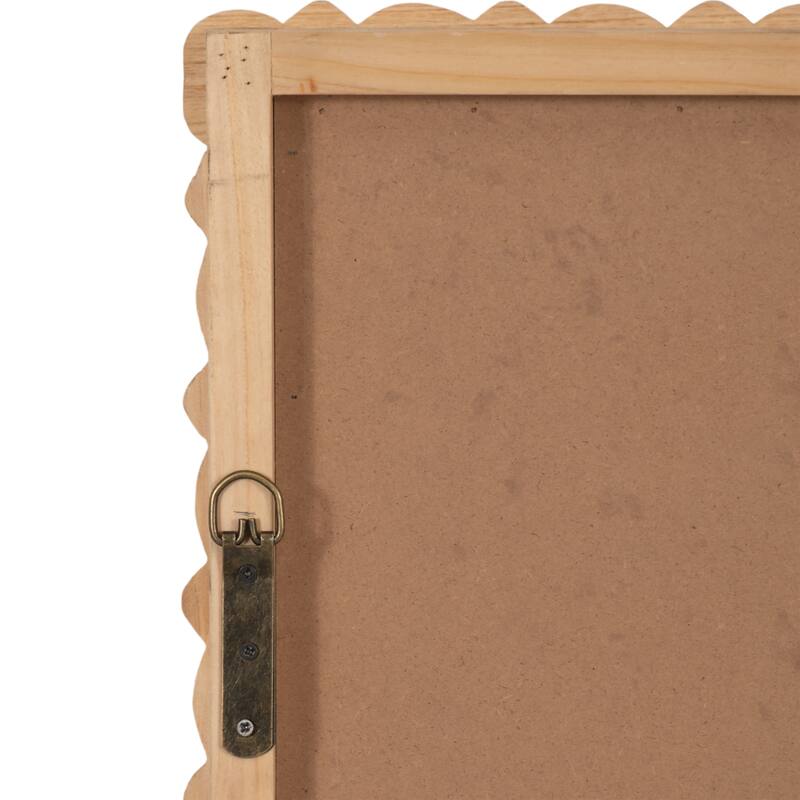 Sagebrook Home 30x44 Natural Carved Wood Wall Mirror with Fir Wood and MDF Frame for Stylish Reflections