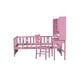preview thumbnail 6 of 10, Twin Size Kids Wood Bed with Storage Bookcase, Desk & Chair, Pink