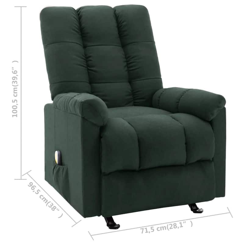 vidaXL Massage Recliner Electric Massaging Recliner Chair for Elderly Fabric - 28.1" x 38" x 39.6"