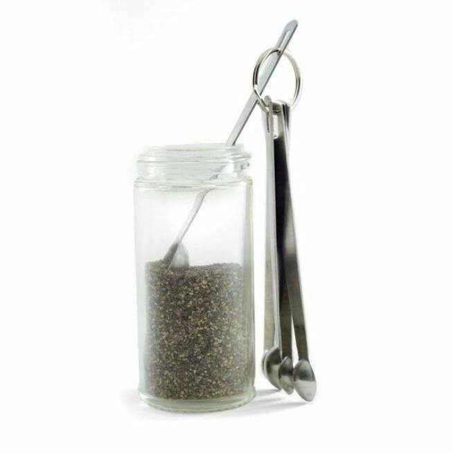 Norpro 5-Piece Mini Stainless Steel Measuring Spoons Set - Tad, Dash, Pinch, Smidgen and Drop - Silver