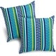 preview thumbnail 5 of 23, 17-inch All-weather Outdoor Throw Pillows (Set of 2, Multiple Patterns) Pike Azure