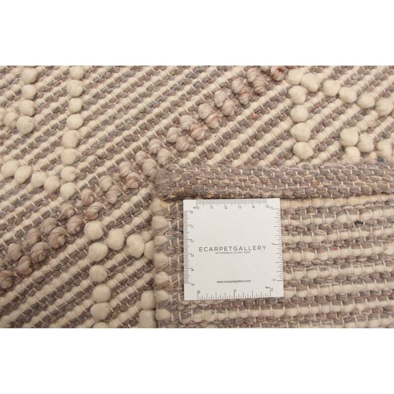 ECARPETGALLERY Braid weave Sienna Taupe Wool Rug - 6'1 x 8'10