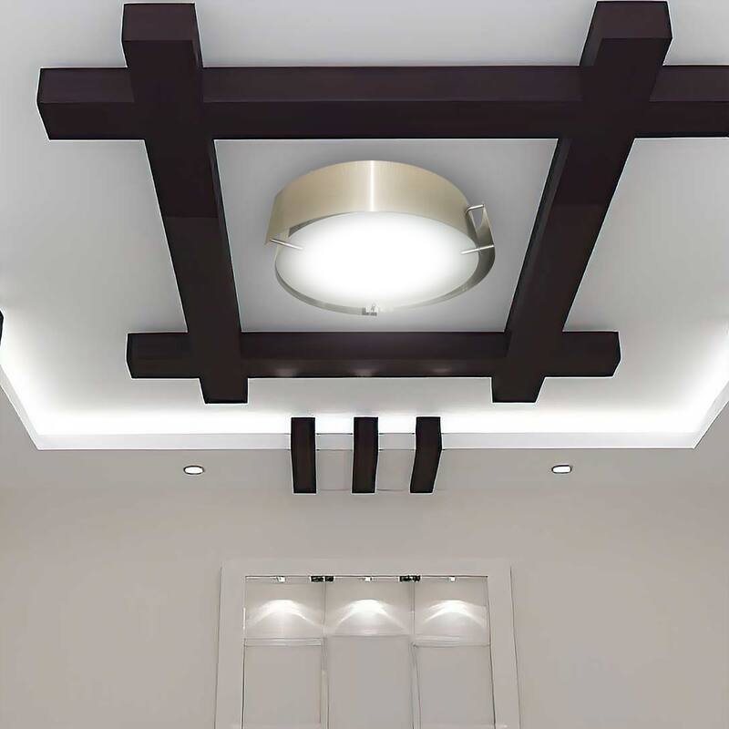 17" Diameter PS with Etched Glass with Bulbs Included - Brushed Nickel