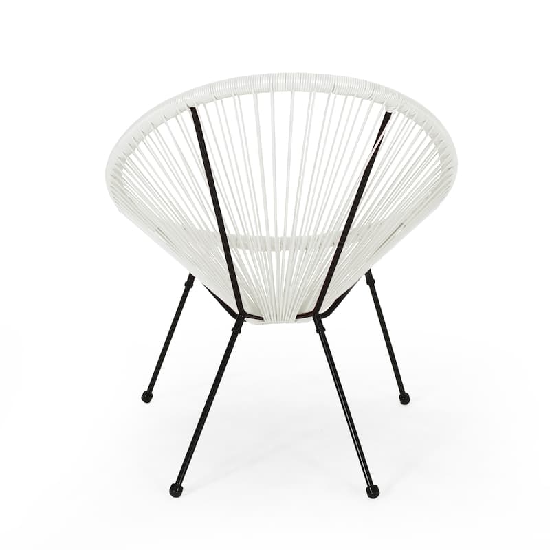 Anson Outdoor Steel Chairs w/ Hammock Rattan Seating (Set of 2) by Christopher Knight Home