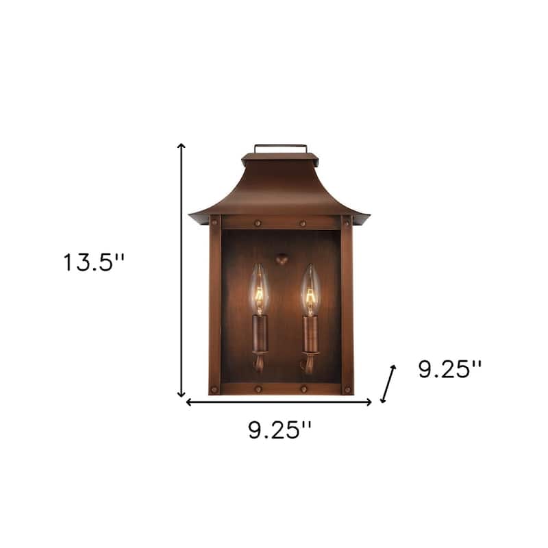 Traditional 2-Light Pocket Wall Lamp with Antique Lantern Design