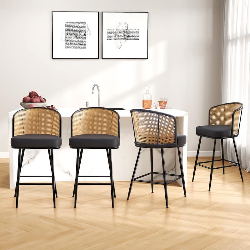 26"/29" Rattan Upholstered Bar Stool /Counter Stools Set of 2/3/4