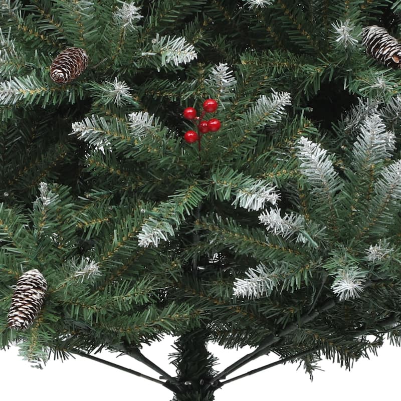 6/7.5FT Prelit Frosted Green Christmas Tree with Remote