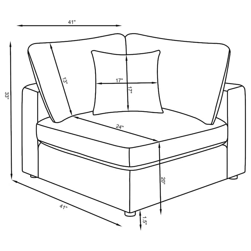 Serene 4-piece Upholstered Modular Sectional Sofa