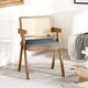 preview thumbnail 6 of 10, Costway Set of 2/4 Rattan Accent Chairs Fabric Dining Chairs Modern