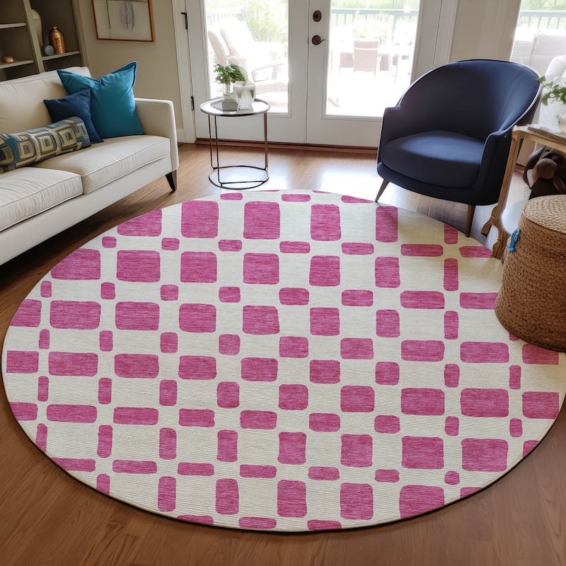 Machine Washable Indoor/ Outdoor Chantille Contemporary Geo Rug