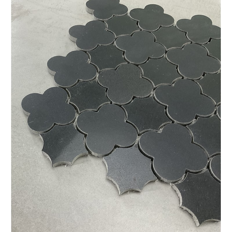 Basalt Gothic Clover Marble Mosaic Wall And Floor Tile - 1 Case (10 Sheets)