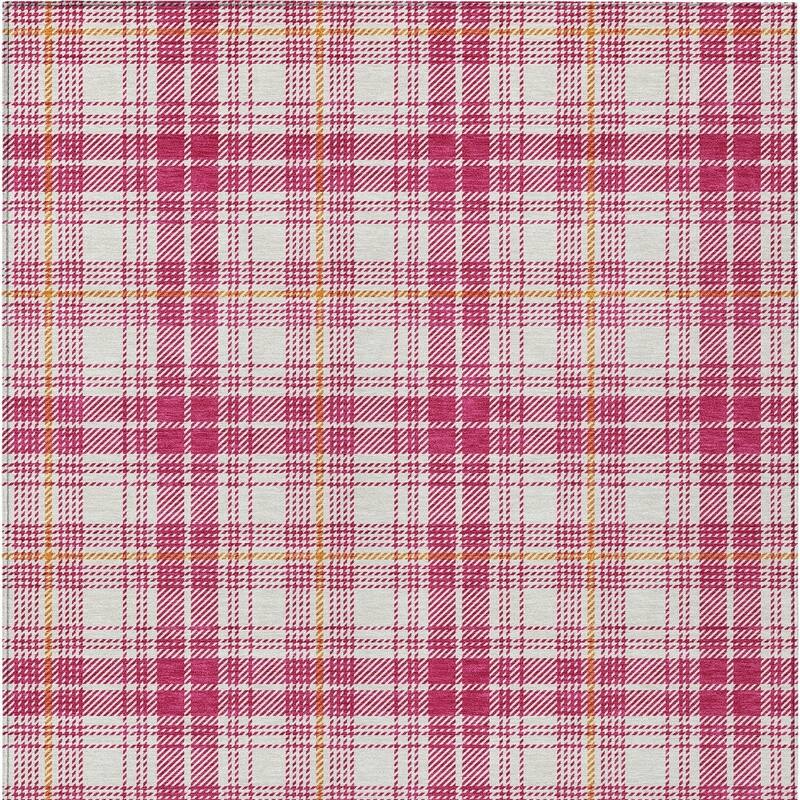HomeRoots Plaid Transitional Rectangle Outdoor Rug