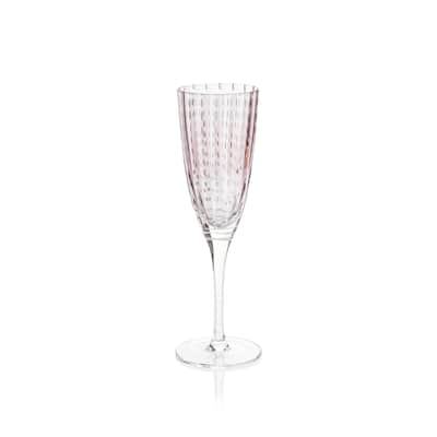 Pescara White Dot Champagne Flutes, Set of 4