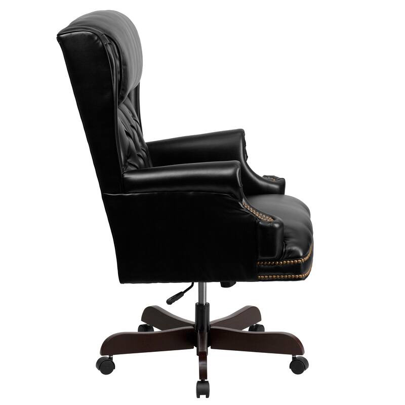 High Back Traditional Tufted LeatherSoft Executive Swivel Ergonomic Office Chair