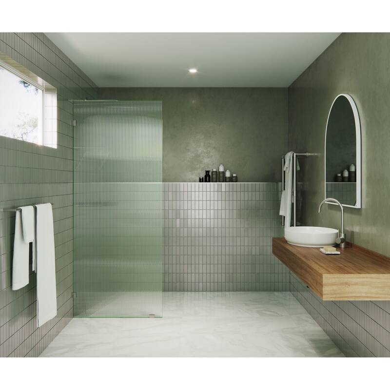 Glass Warehouse GW-FL-32 Gaia 78" High x 32" Wide Shower Screen - Brushed Nickel